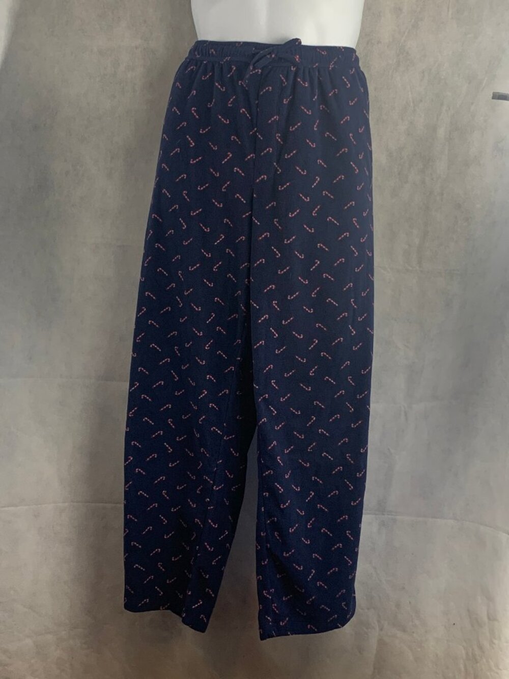 Club Room Men's Polyester Fleece Lounge Pajama Pants, Blue Candy Canes, XXL